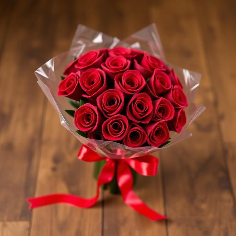 Signature Red wooden rose bouquet